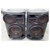 NO SHIPPING: pair of LG CLS98F speakers, 27"h,