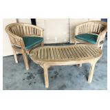 3 piece set: Teak outdoor Peanut curved scroll