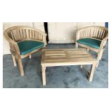 3 piece set: Teak outdoor Peanut curved scroll