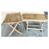 2 piece set: Teak outdoor folding side tables in