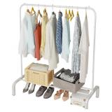 JIUYOTREE Clothes Rack, 43.3 Inches, White