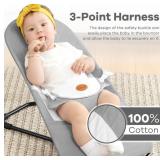 HKAI Baby Bouncer, Portable Seat, Light Grey