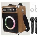 Karaoke Machine with 2 wireless mics, LED lights