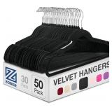 Zober Velvet Hangers 50 Pack - Non Slip Hangers