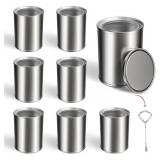 Eight pack empty paint cans, 1 quart