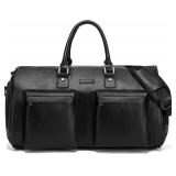 Leather Garment Bag for Travel with Shoulder Strap