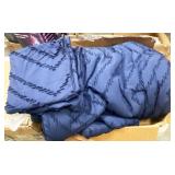 Navy comforter & 2 pillow shams, CA king 104"x96"