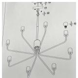 Black and gold chandelier, eight arm