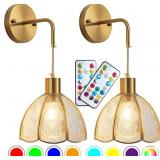 2pc Battery operated Wall Sconces with Remote, RGB