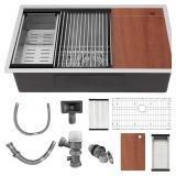 30" Undermount Sink, Steel, Single Bowl