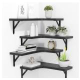 Romguar Craft corner floating shelves, black