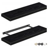 QEEIG 24x9 Inch Shelves, Set of 2, Black