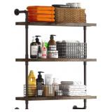 Helsin 3 Tier Pipe Shelf, 24inch Wall Bookshelf