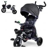 7-in-1 Toddler Tricycle, Rotatable Seat, Grey