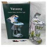 small garden resin statue with solar light, 11.4"H