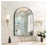 Arched Bathroom Mirror 20x28 Inch, Black Frame