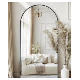 Full Length Mirror, 76"x34" Arched, Black
