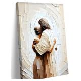 Jesus Canvas Wall Art Embracing Woman
