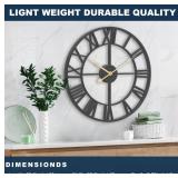 24" metal Oversized Clock, Battery Operated