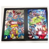 3-D Marvel comics wall art, each 13x18.5