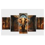 MUMIANWANG 5pcs Elephant Canvas Wall Art
