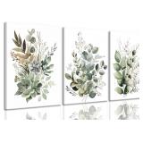 Botanical Wall Art Set, 3 Framed Sage Green