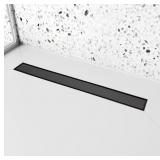 24 inch Linear Shower Drain, Matte Black, 304 SS
