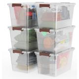 WYT 32 Qt Clear Storage Bins with Durable Lids