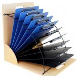 Auchq Clipboard Holder, Wood & Metal Stand