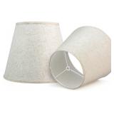 pair Drum Fabric Lamp Shades: 7.9"x12"x10"