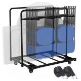 Folding Chair and Table Cart with 4" Wheels