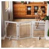 Wire Dog Gate 3 Panel Foldable 24in Height