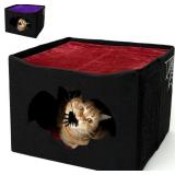 Gothic Cat Bed, 17x17x12.8, Black/Red