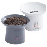 OMAYKEY 6.5" Extra Wide Ceramic Raised Bowls