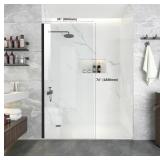 Shower Door 34" W*74" H, Frameless, Reversable