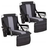 pair GREEN PARTY Stadium Seats, 230lb capacity