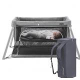2 in 1 Portable Travel Crib for Toddler, Foldable