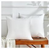 Pair Downstoria 26 x26 polyester pillow inserts