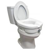 Carex E-Z Lock 5" Raised Toilet Seat, Elongated