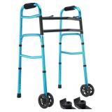 OasisSpace Heavy Duty Folding Walker, 5" Wheels