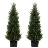 Artificial Tree, 3FT Cedar Plant, 2 Pack
