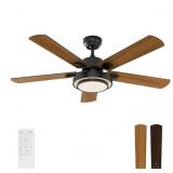 52 inch Ceiling Fan with light, Remote, Black