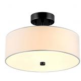 3-Light 13" Black Semi Flush Ceiling Fixture