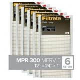 6pc Filtrete Air Filter, 12"x224"x1"