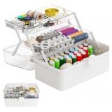 SuoXing 3-Layer Craft Box and Art Supply Organizer