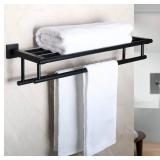Alise Towel Rack, 24" Stainless Steel, Matte Black
