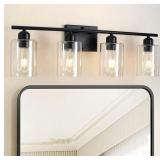Black 4-Light Vanity Fixture