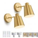 2 Pack battery operated Gold Wall Sconces