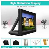 Inflatable screen with blower, estimated 17