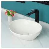 Davivy 16.5"x13.6" Oval Vessel Sink with Drain